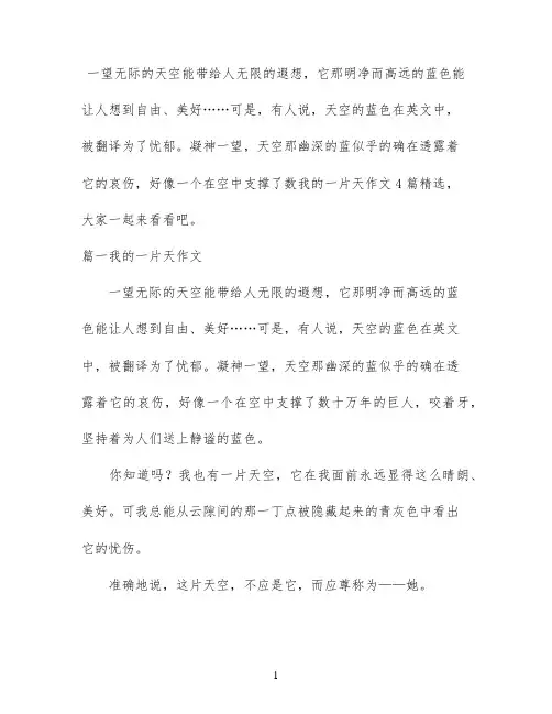 我的一片天作文4篇精选