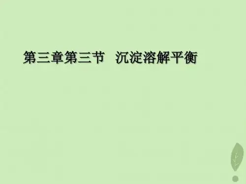 高中化学第3章物质在水溶液中的行为3.3沉淀溶解平衡课件23鲁科版选修4