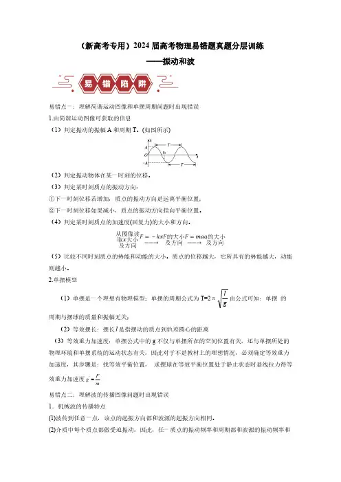 (新高考专用)2024届高考物理易错题真题分层训练——振动和波