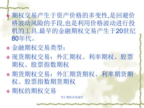 外汇期权市场课件