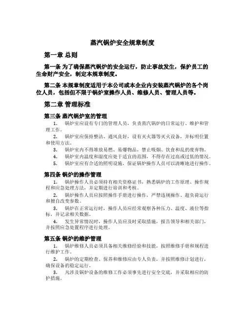 蒸汽锅炉安全规章制度[1]