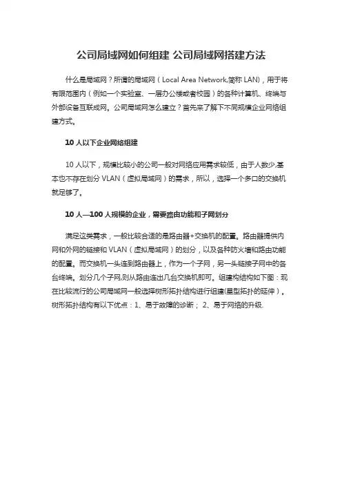 公司局域网如何组建 公司局域网搭建方法