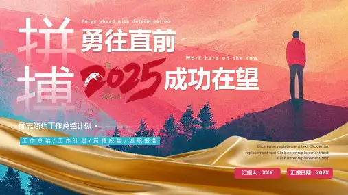 红色蓝色2025励志工作总结计划PPT模板