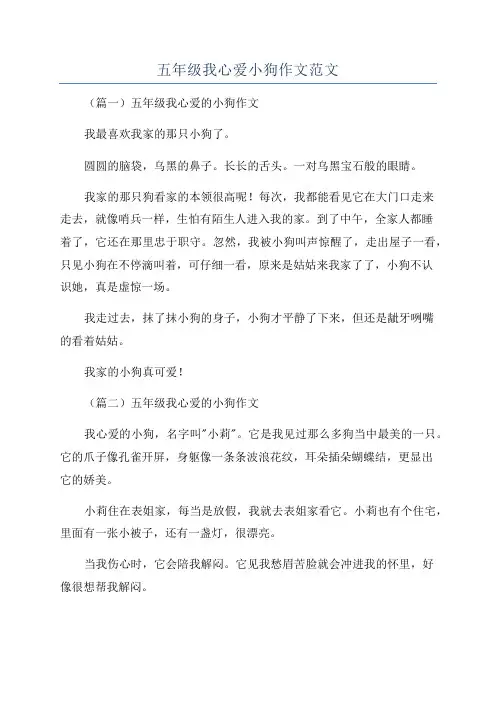 五年级我心爱小狗作文范文