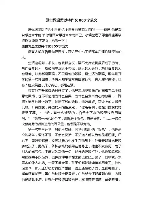 愿世界温柔以待作文800字范文