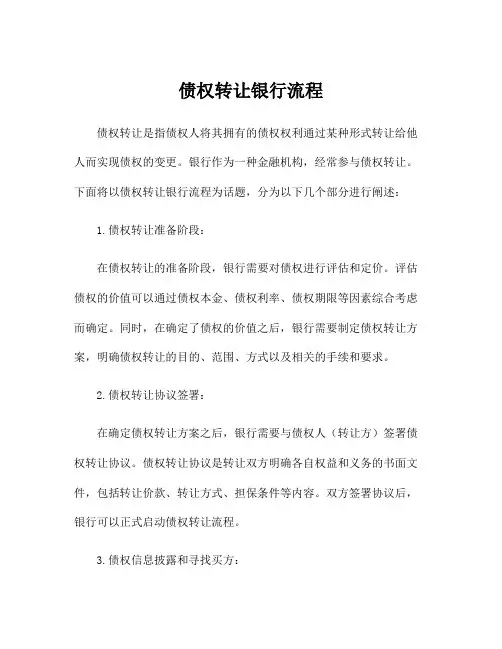 债权转让银行流程
