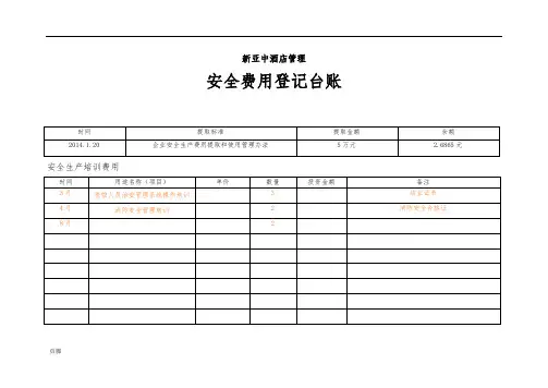 安全生产费用使用台账