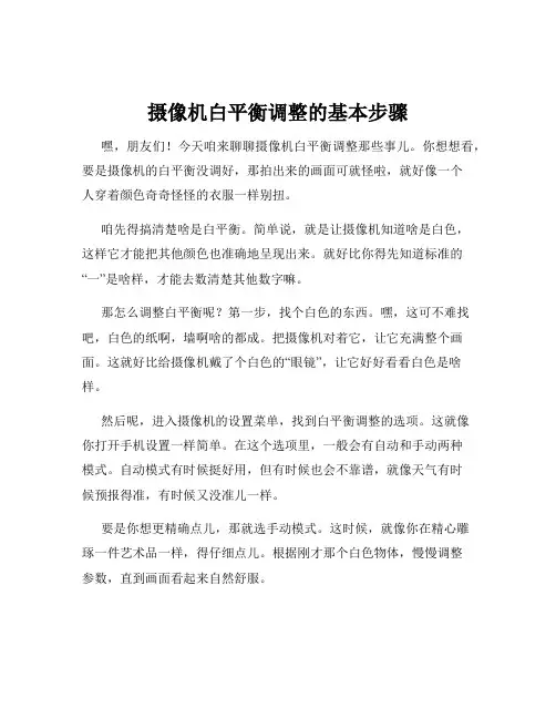 摄像机白平衡调整的基本步骤