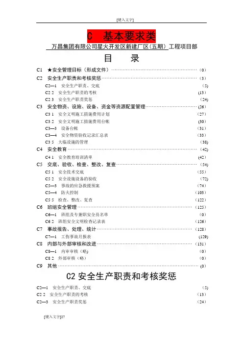 C类上海市建设工程现场施工安全生产管理参考资料