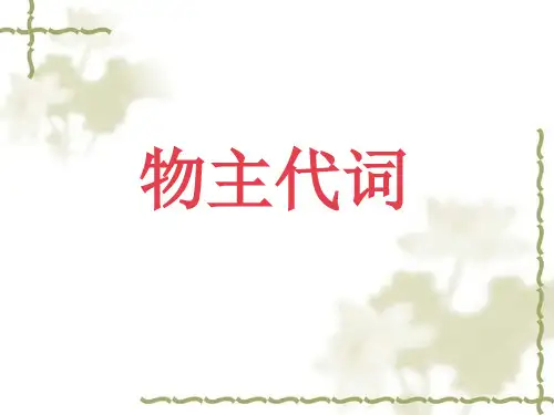 小学英语物主代词