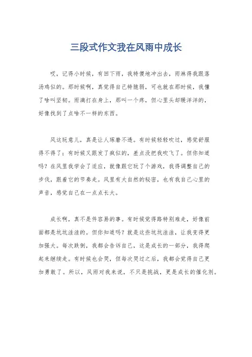 三段式作文我在风雨中成长