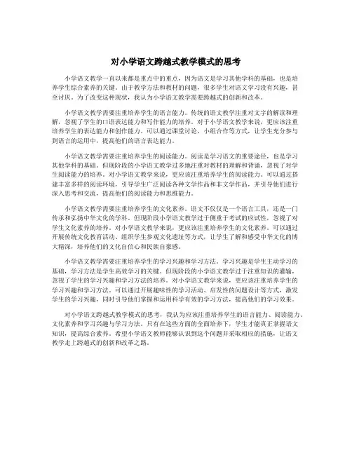 对小学语文跨越式教学模式的思考