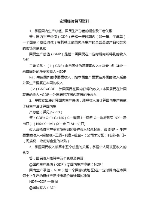 宏观经济复习资料