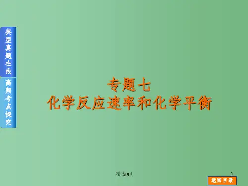 高考化学二轮高频考点精讲 专题7 化学反应速率和化学平衡课件