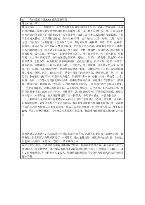 1： 九曲练溪,5级,BAA观光游憩河段 - 浙江旅游职业学院