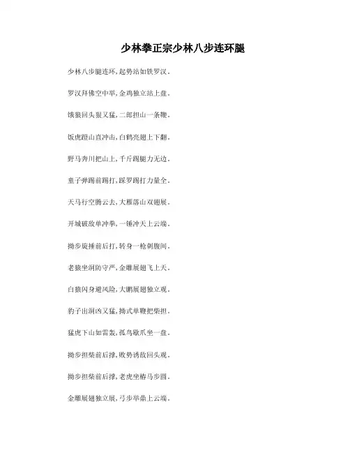 少林拳正宗少林八步连环腿