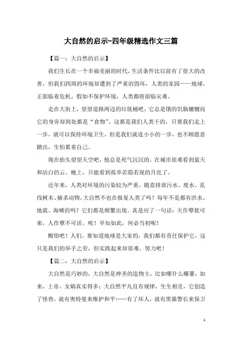 大自然的启示-四年级精选作文三篇