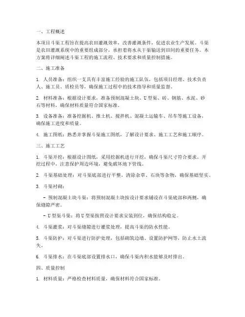 斗渠专项施工方案