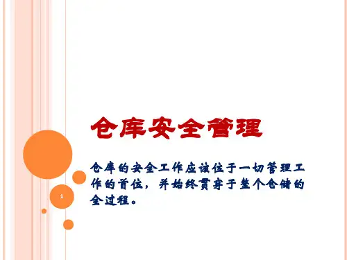 仓库安全管理知识培训PPT