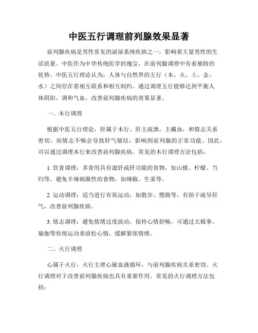 中医五行调理前列腺效果显著