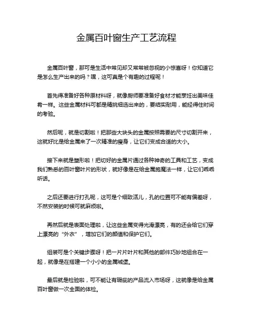金属百叶窗生产工艺流程