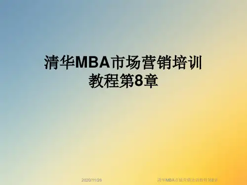 清华MBA市场营销培训教程第8章