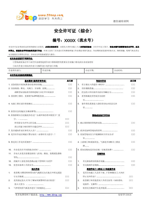 安全许可证样式