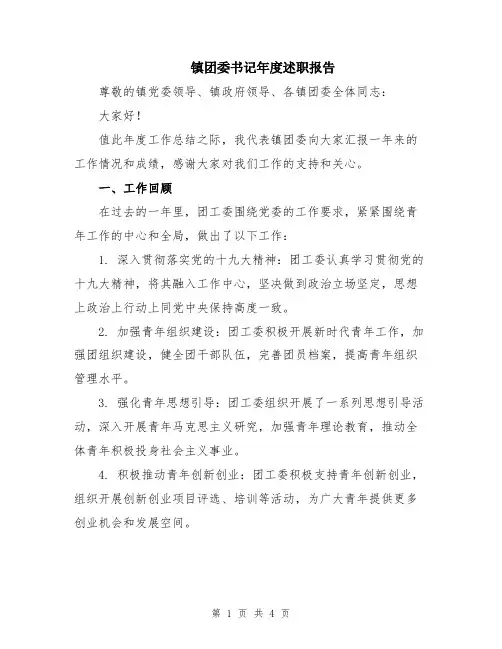 镇团委书记年度述职报告