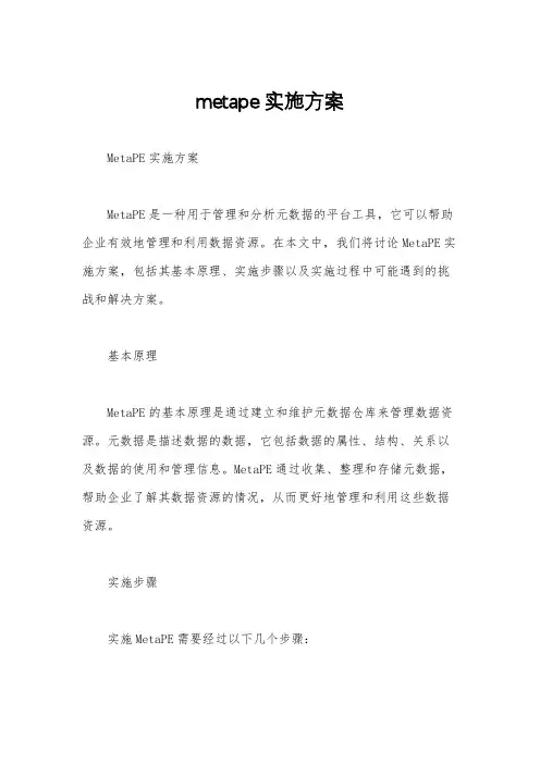 metape实施方案
