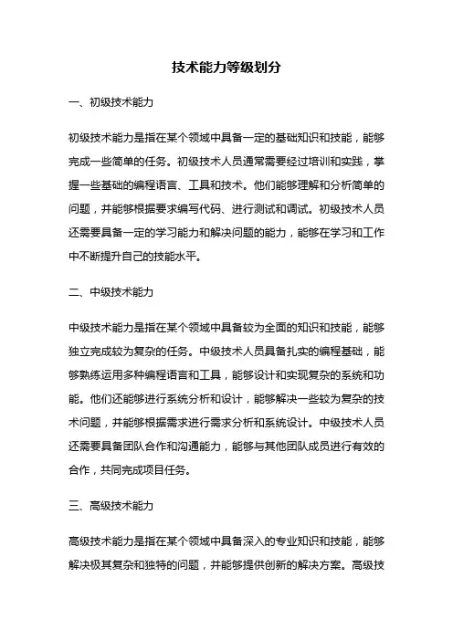 技术能力等级划分