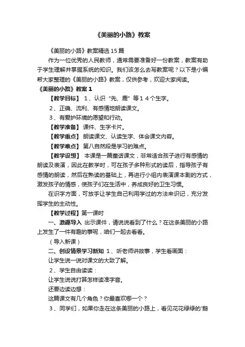 《美丽的小路》教案