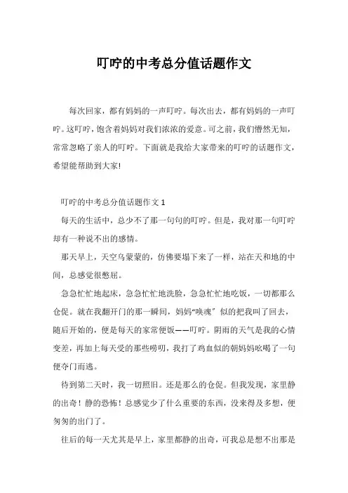 (中考作文)叮咛的中考满分话题作文