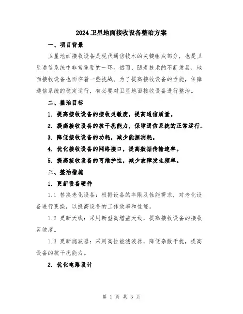 2024卫星地面接收设备整治方案