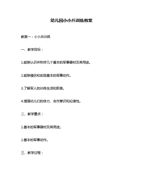 幼儿园小小兵训练教案