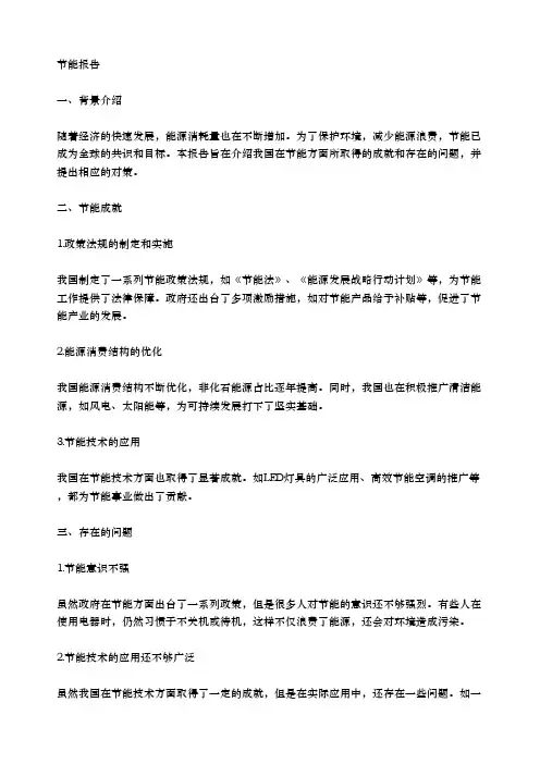节能报告范本