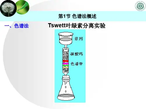 色谱法Tswett叶绿素分离试验