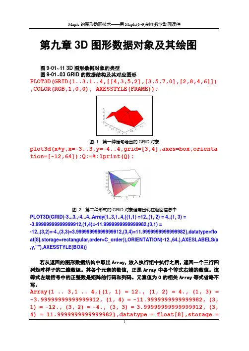 第09章-Maple的3D图形数据对象及其绘图