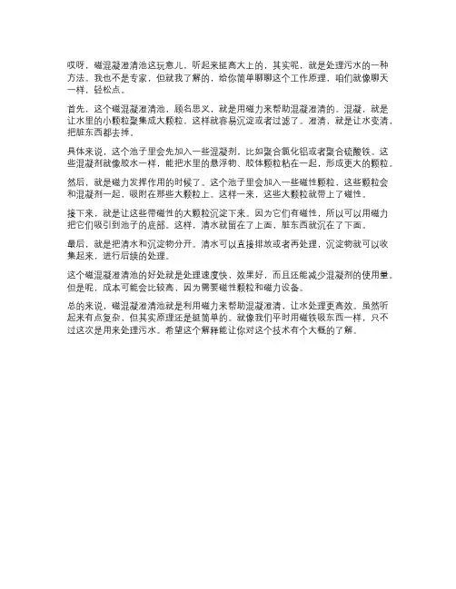 磁混凝澄清池工作原理