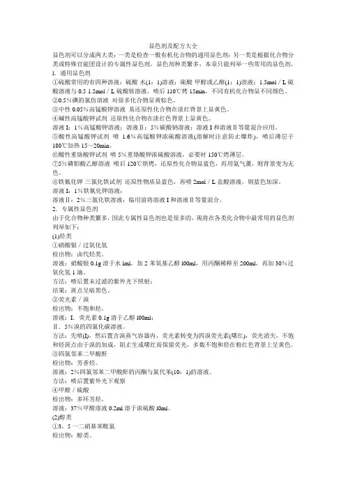 显色剂及配方大全