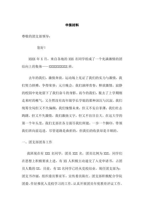 团支部 申报材料