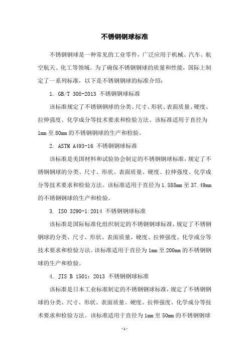 不锈钢钢球标准
