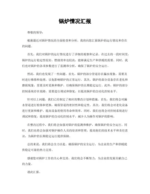 锅炉情况汇报