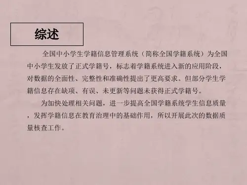 全国中小学生学籍信息系统数据质量核查操作说明