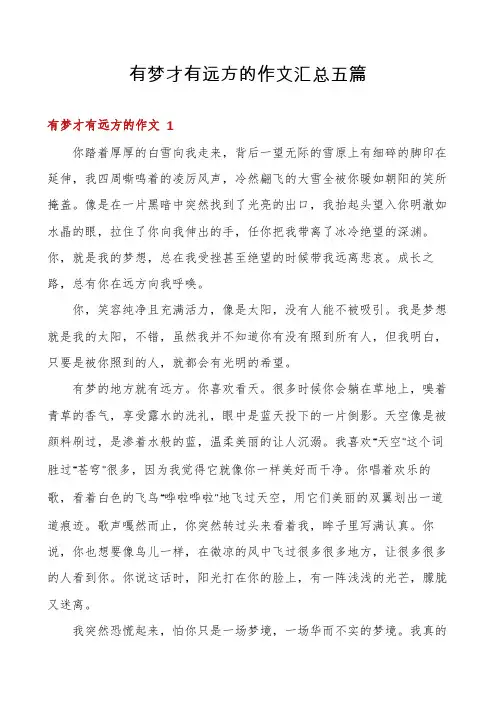 有梦才有远方的作文汇总五篇