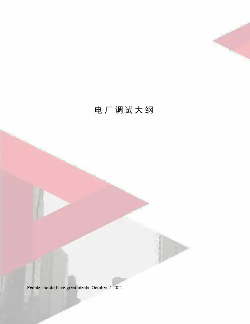 电厂调试大纲