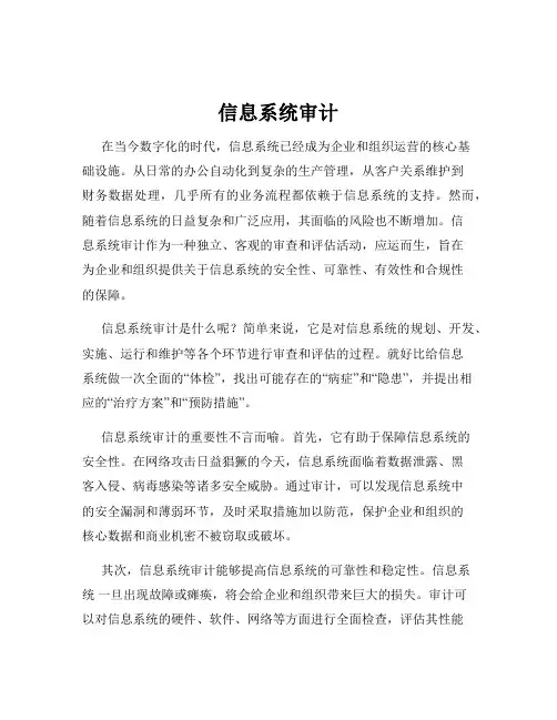 信息系统审计