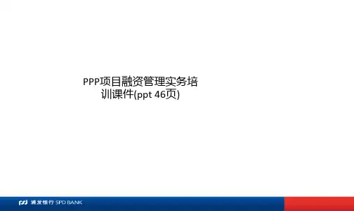 PPP项目融资管理实务培训课件(ppt 46页)