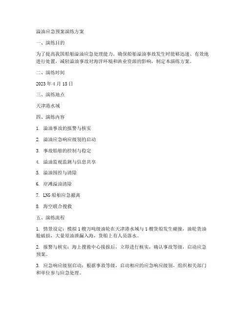 溢油应急预案演练方案
