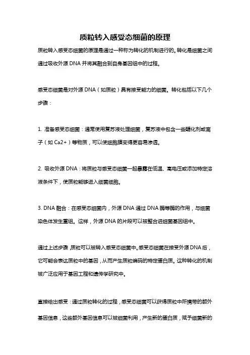 质粒转入感受态细菌的原理