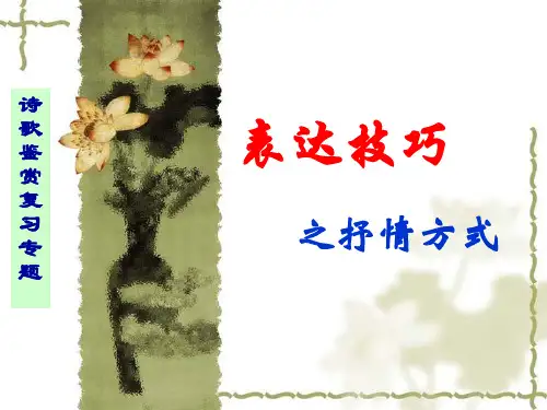 2019诗歌鉴赏-抒情方式—新